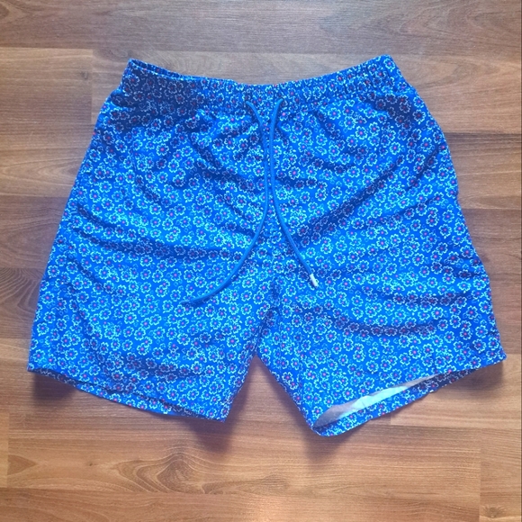 2/$25 Blue Floral Soul of London Swim Trunks Shorts beach summer unisex - Picture 1 of 8